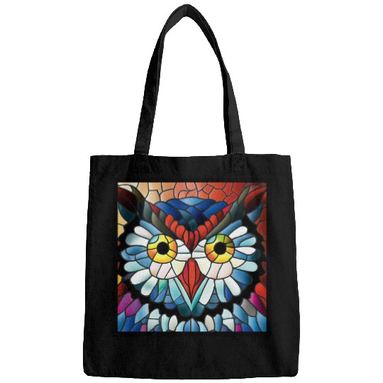 Owl Pet Face Stained Glass Mosaic Style Bags