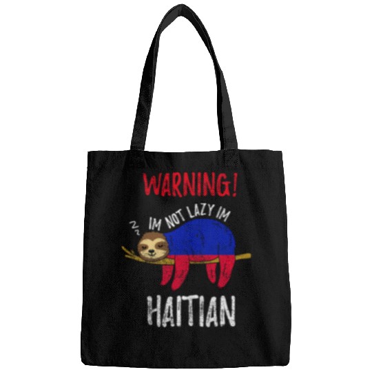 Sloth Pet Haiti Flag Sloth Im Not Lazy Im Haitian Vintage Bags