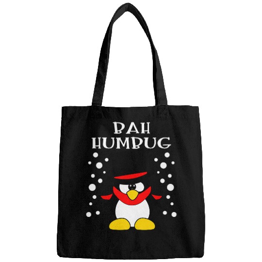 Penguin Pet Bah Humbug Grumpy Penguin Funny Ugly Christmas Sweater Bags