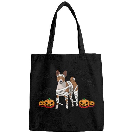 Spooky Scary Mummy Basenji Dog Pumpkins Halloween Costume 1 Bags