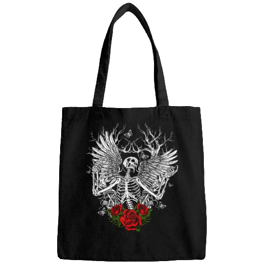 Skeletons Wings Fairy Grunge Fairycore Aesthetic Halloween Bags