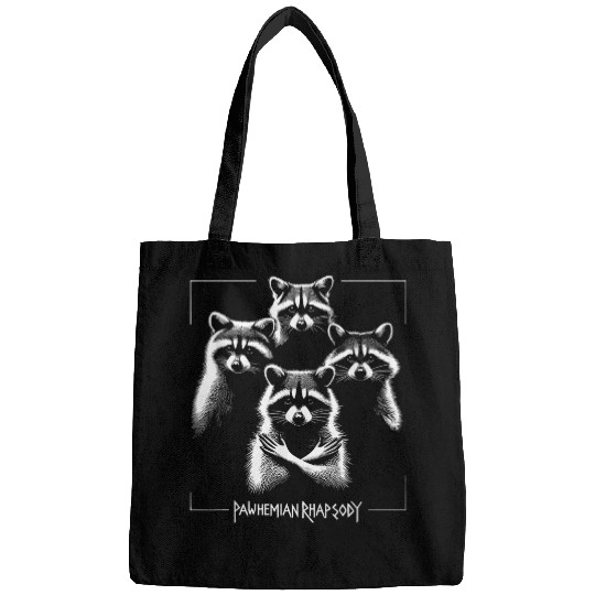 Raccoon Pet Rock Music Concert Band Novelty Funny Raccoon Bags