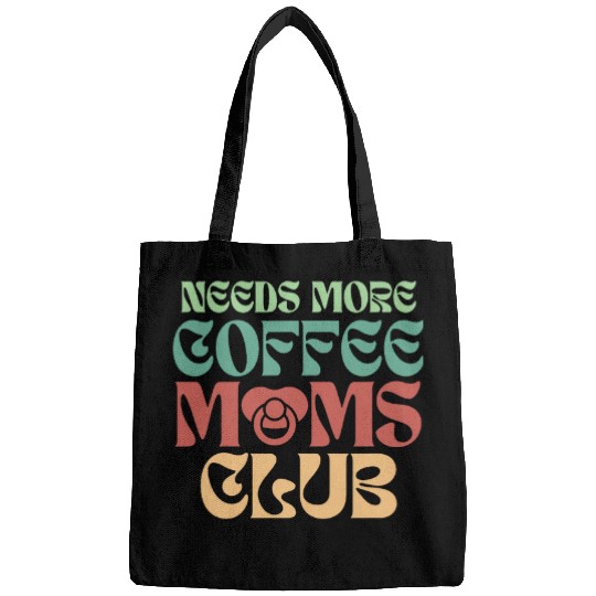 Coffee Fun Retro vintages Groovy Forgot Needs More Coffee Moms Club Bags