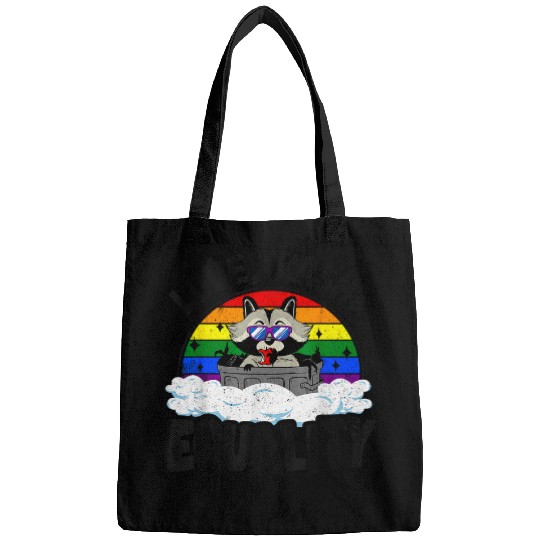 Raccoon Pet Love Trash Equality Raccoon Gay Pride Rainbow Ally LGBT Bags