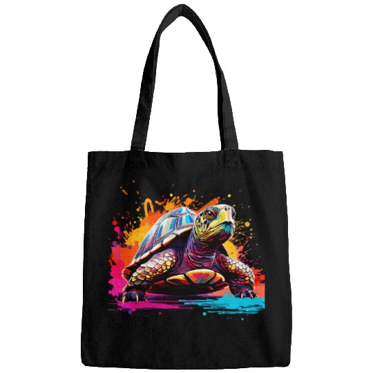 Splash Art Box Turtle Lover Colorful Bags