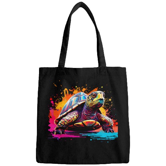Splash Art Box Turtle Lover Colorful Bags