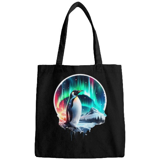 Penguin Pet Beautiful Penguin Northern Lights Aurora Graphic Men Women Bags