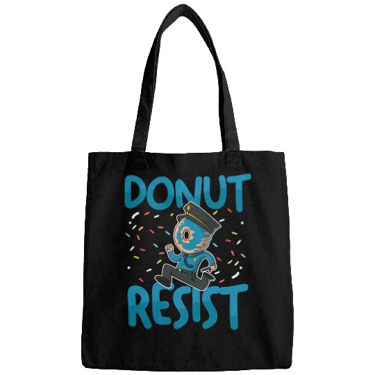 Police Job Donut Resist Funny Food Doughnut Police Pun Bags
