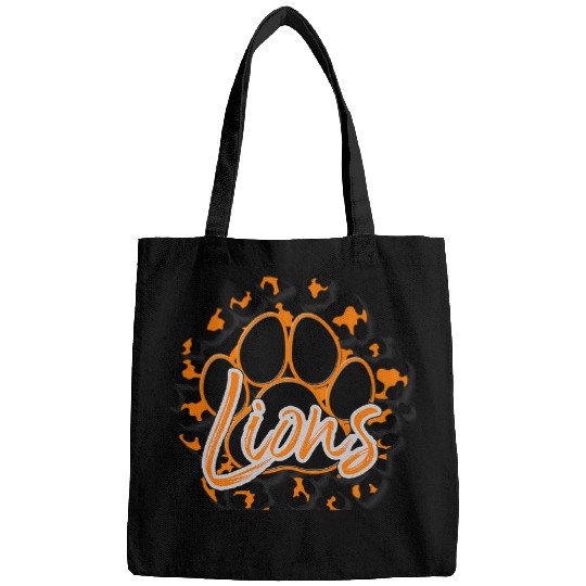 Lion Pet Orange Black Cheetah School Sports Fan Team Spirit Bags