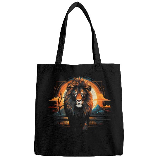 Lion Pet Savannah Nature Paintings Animal kingdom Bags