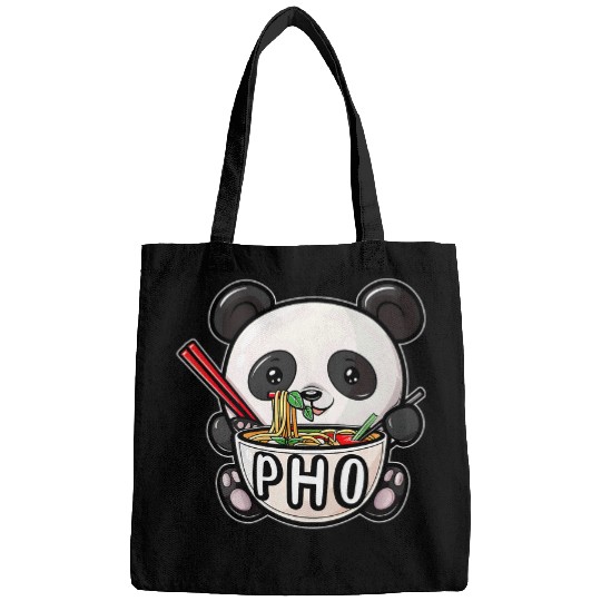 Panda Pet Kids Panda Eating Pho Ramen Noodles Vietnamese Food Lover Bags