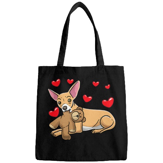 Chiweenie Dog With Stuffed Animal Bags