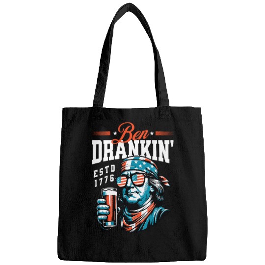 Beer Fun Ben Drankin 4th of July USA Beer Drinking Patriotic Bags