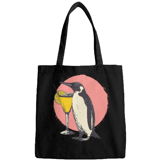 Wines Fun Cocktail Penguin Retro Y2K Coquette Aesthetic Bar Bags