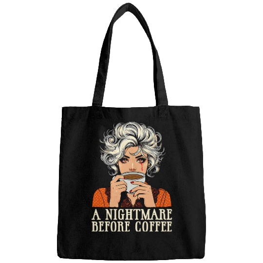 Coffee Fun 1950s Spooky Housewife Halloween A Nightmare Before Coffee Bags