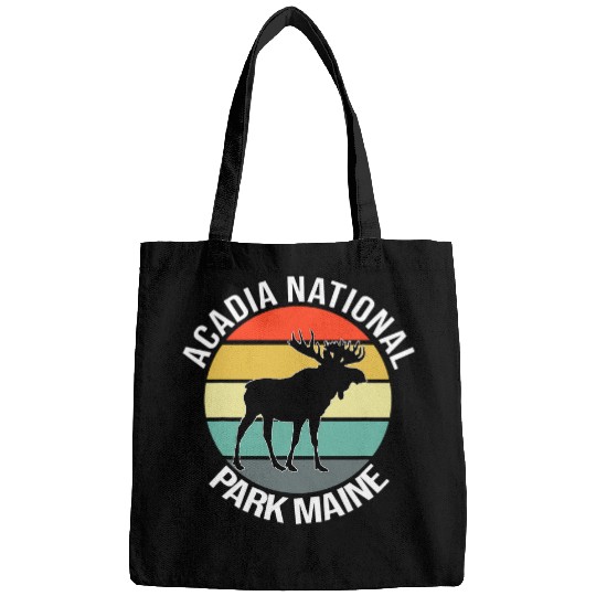 Lacrosse Gift Acadia National Park Retro Sunset Moose Maine 2 Bags