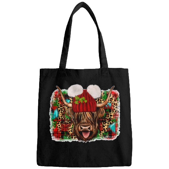 Cow Lover Christmas Highland Cow xmass Cow Women Bags