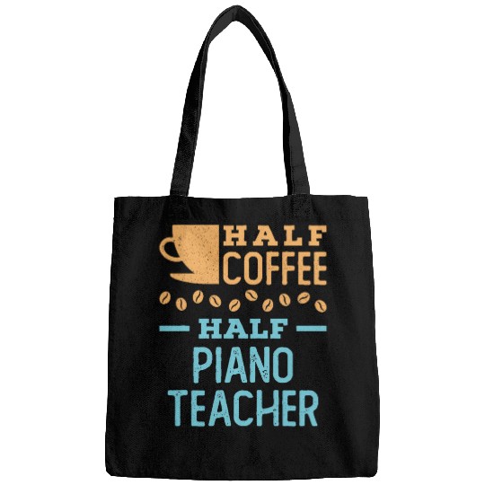 Coffee Fun Half Coffee Half Piano Teacher Bags