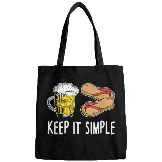 Beer Fun Keep It Simple Beer And Flip Flops Bags