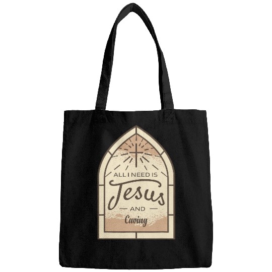 Christian I Love Jesus and Caving Lover Christian Cave Explorer Christ Bags