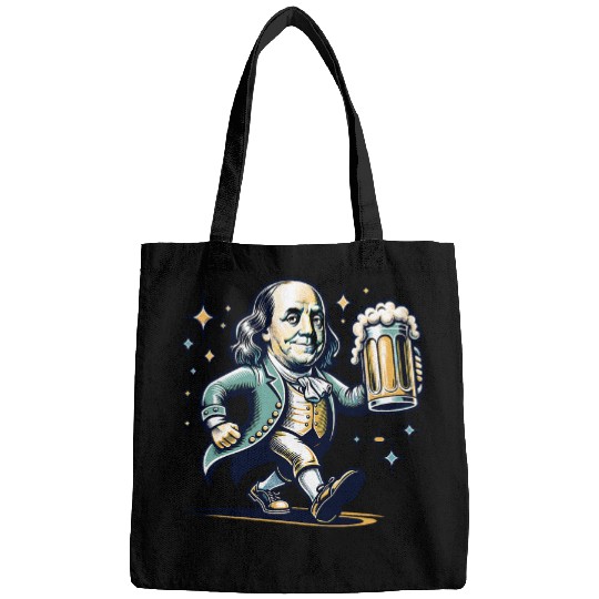 Beer Fun Benjamin Franklin With Beer Mug Celebrate Freedom Bags