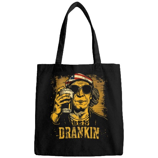Beer Fun Ben Drankin Beer Lover 4th of July Funny Benjamin Franklin Bags
