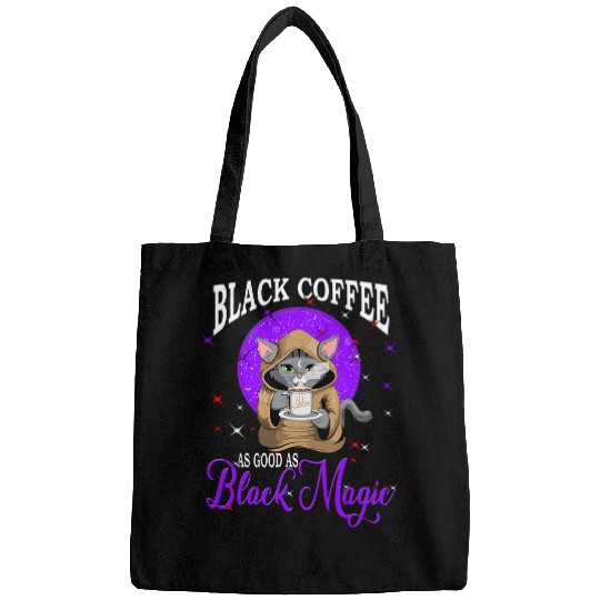 Coffee Fun Black Coffee As Good As Black Magic Cat Cats Drink Bags