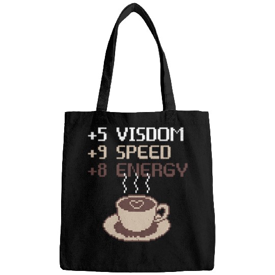 Coffee Fun caffeines Lover 8 Bit Pixel Coffee Gamer Retro Video Game Bags