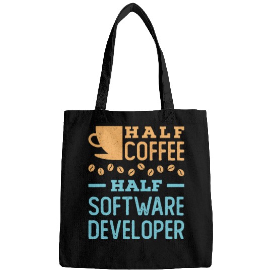 Coffee Fun Half Coffee Half Software Developer Bags
