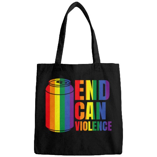 Beer Fun Rainbow Pride Flag Beer Can End Can Violence LGBT Bags