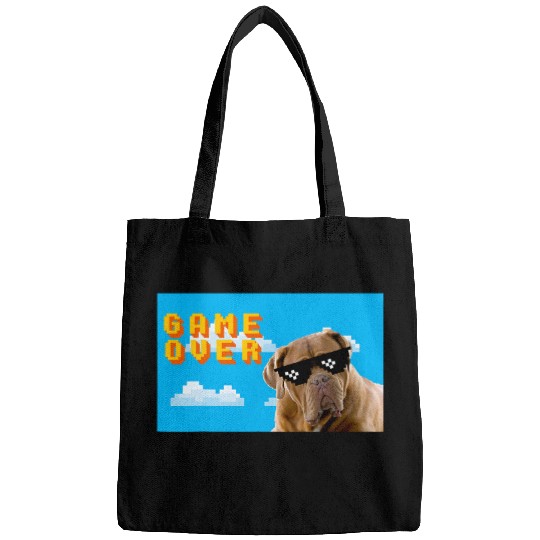 8Bit Game Over Bull Mastiff Bags