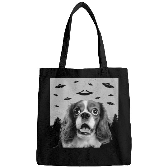 Alien UFO Funny Cavalier King Charles Spaniel Dog Lover Men 1 Bags