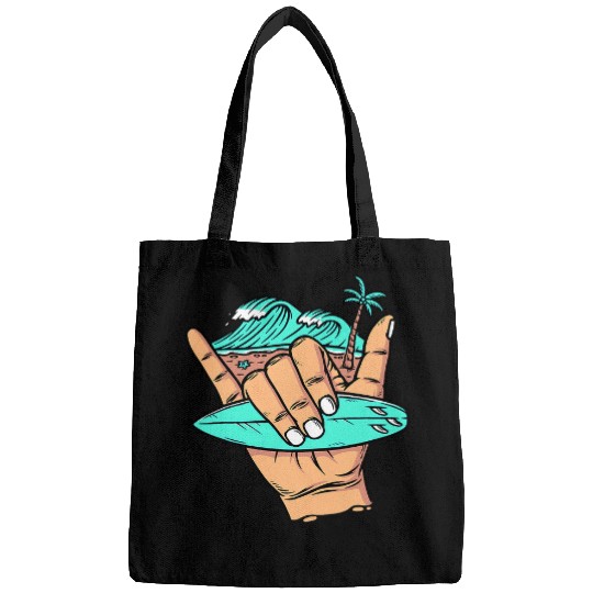 Surf Life good vibess Shaka Hawaii Hang Loose Surfing Beach Summer Bags