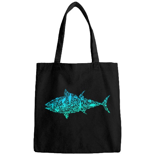 Fishing Colorful Deep Sea Fishing Graphic Fisherman Fisher Bags