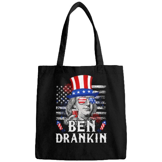 Beer Fun ben drankin 4th of july s drinking beer benjamin franklin Bags