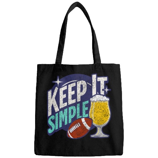 Beer Fun Keep It Simple Beer College Football Funny Common 3 Bags
