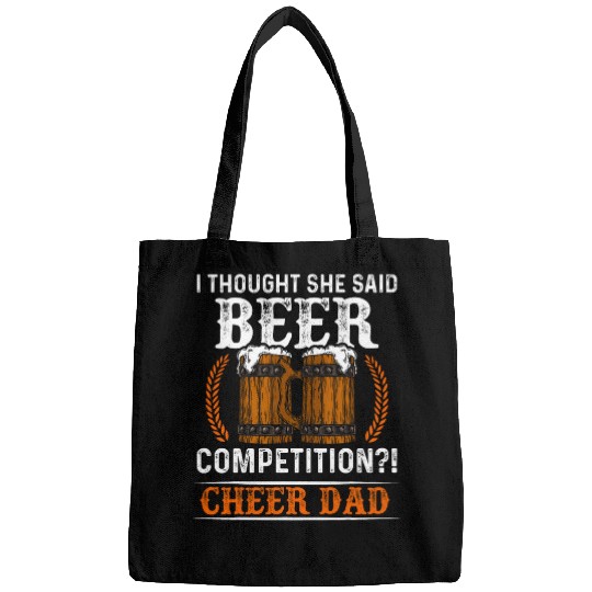Beer Fun Cheer Dad Beer Cheerleader Cheerleading Competition Father Bags