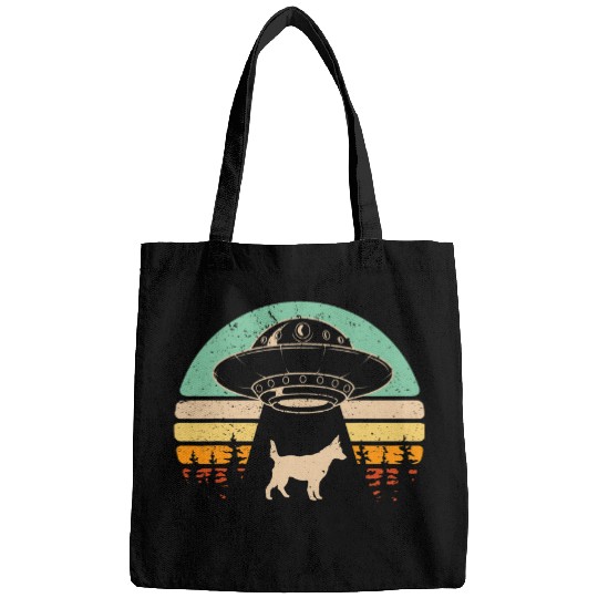 Alien Abduction Red Blue Heeler Cattle Dog UFO Spaceship Bags