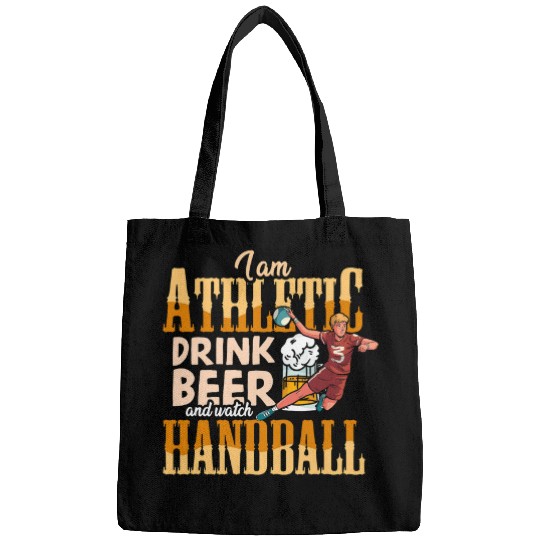 Beer Fun Handball I am athletic drink beer and watch handball Bags