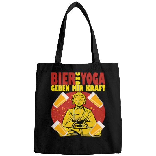 Beer Fun Bier und Yoga gibt mir Kraft Buddha mit Beer Glass Yoga Mat Bags