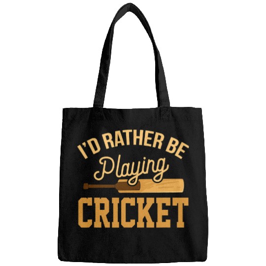 Cricket Fan Rather Playing Cricket Funny Jersey Match Tournament Fan Bags