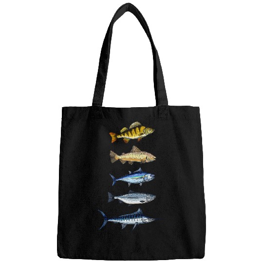 vintages Fishing Fish Perch Trout Tuna Salmon Sailfish Bags