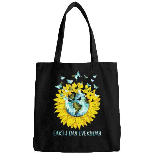 Earth Day Everyday 2Sunflower Butterfly Environmental Bags