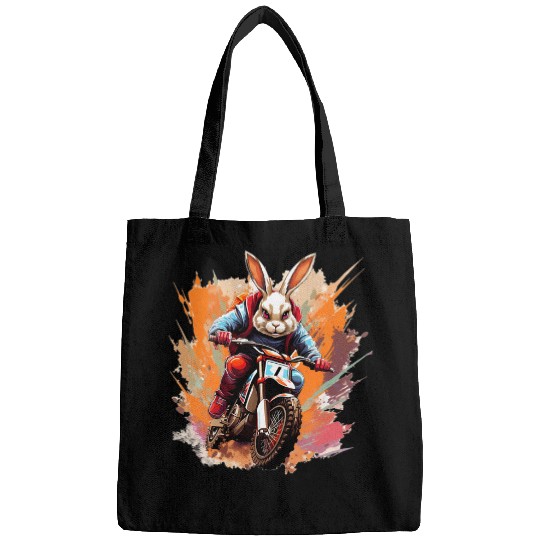 Cool Easter egg hunt with this funny dirt bike bunny costume Bags