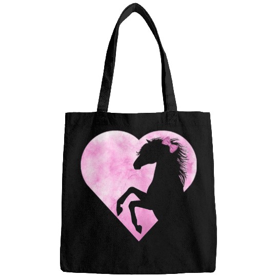 Horse Lover 2girls 2women who loves horses valentines Bags