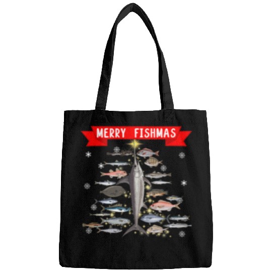 Merry Fishmas Funny Freshwater Fishing for FIshers Bags