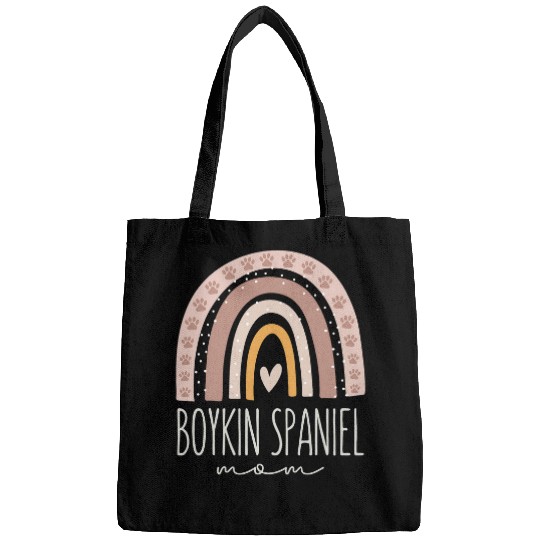 Boykin Spaniel Mom   Cute Rainbow Paw Dog Mom Bags