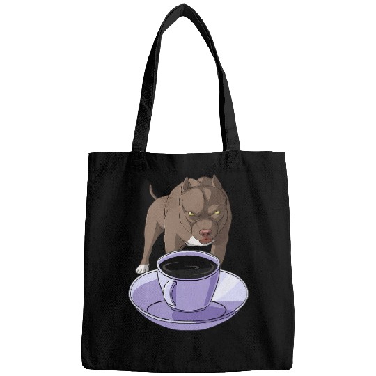 American Pit Bull Terrier Coffee and Pitbull Dog Funny Bags