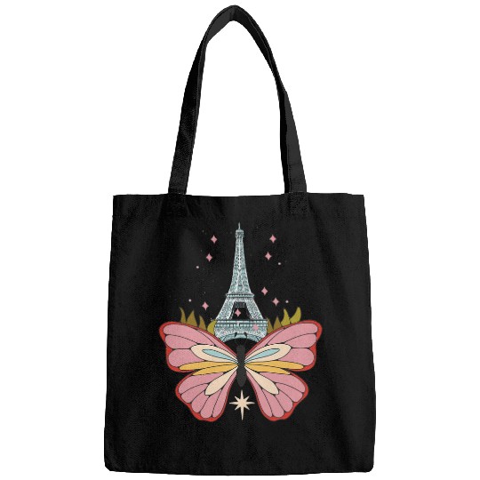 Butterfly Eiffel Tower Sky Stars I Love Paris French France Bags