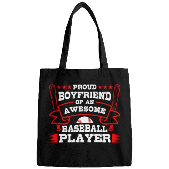 Boyfriend Of Baseball Player Sports Lover Coachs Graphic Bags